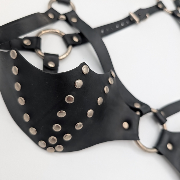 Handmade OOAK Bat Wing Harness| Alt Fashion| Repurposed Rubber| Goth Doll Core - Picture 3 of 9